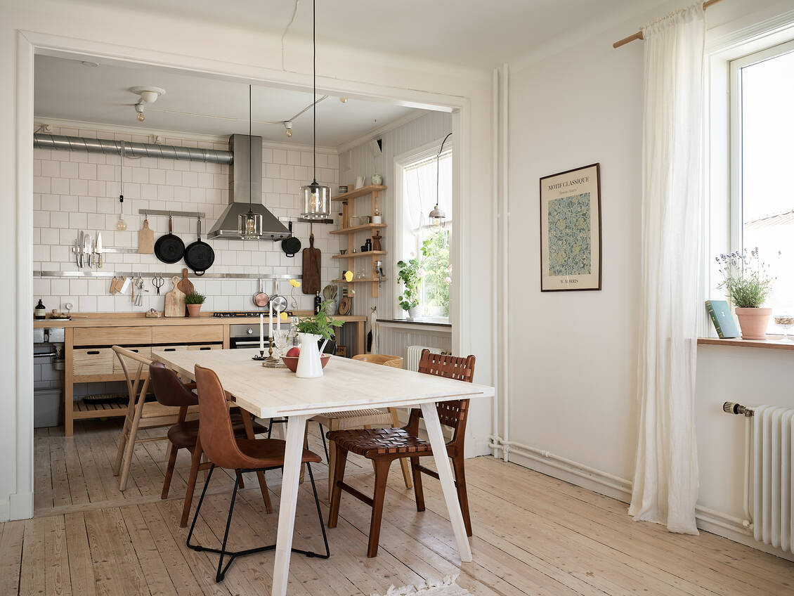 cuisine et salle à manger décoration naturelle
