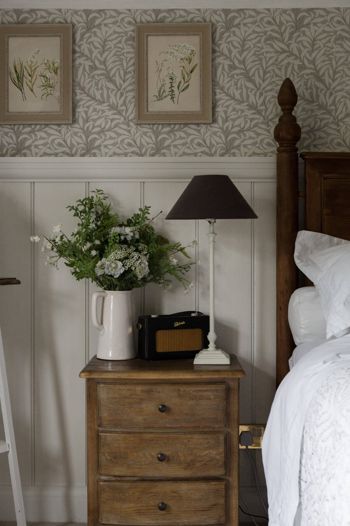 chambre verte décoration rustique chic