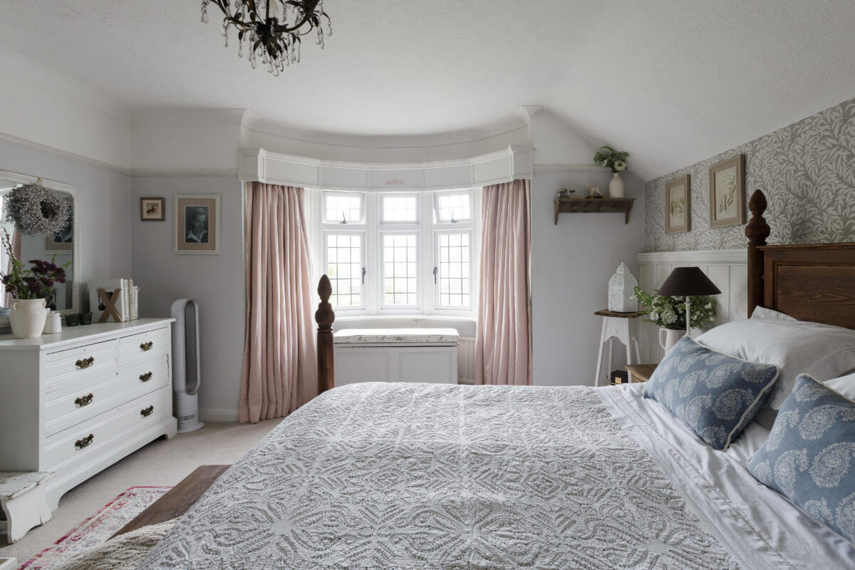 chambre avec bow window décoration rustique chic
