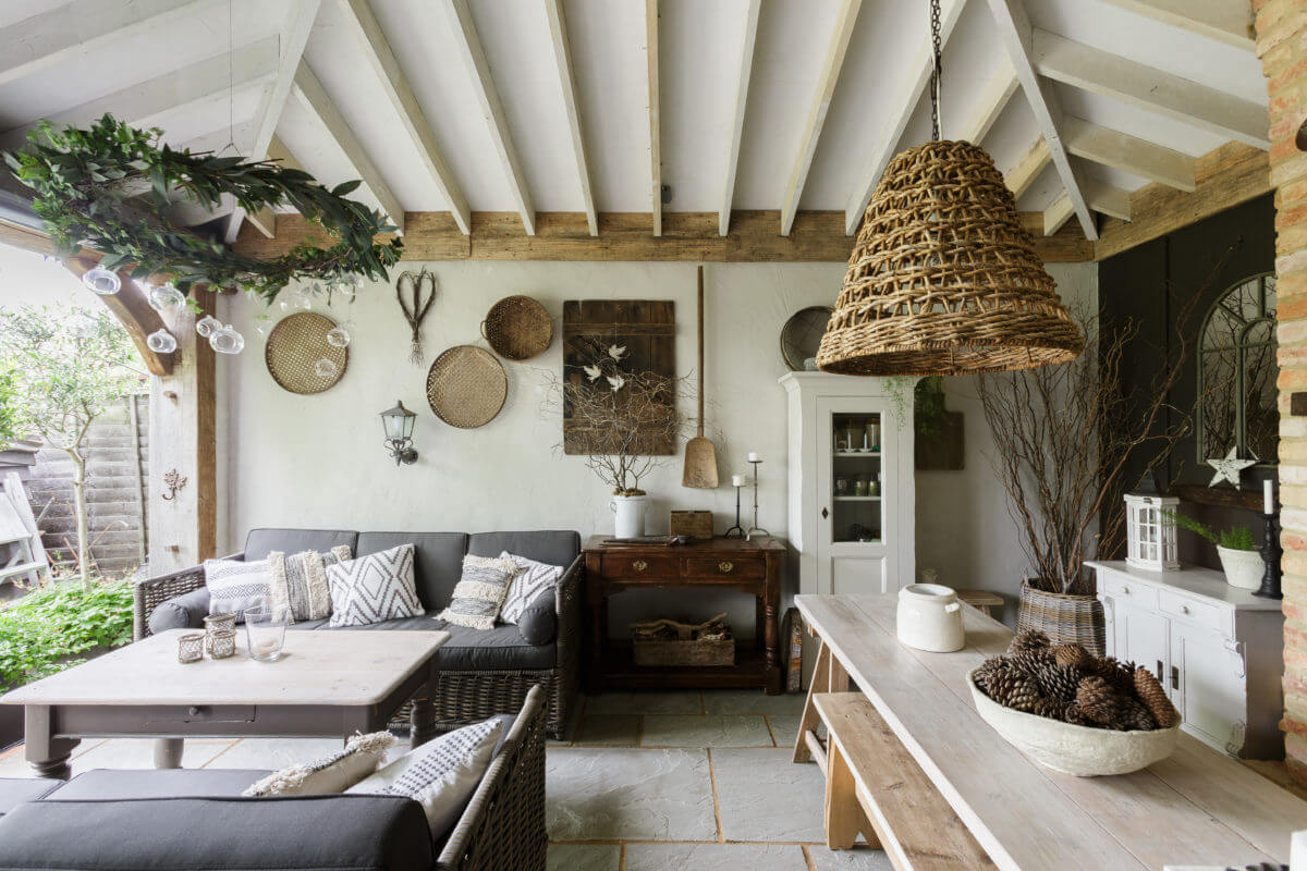 salon grange décoration rustique chic