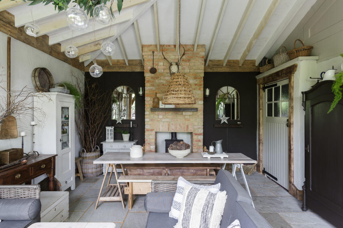 salon grange décoration rustique chic