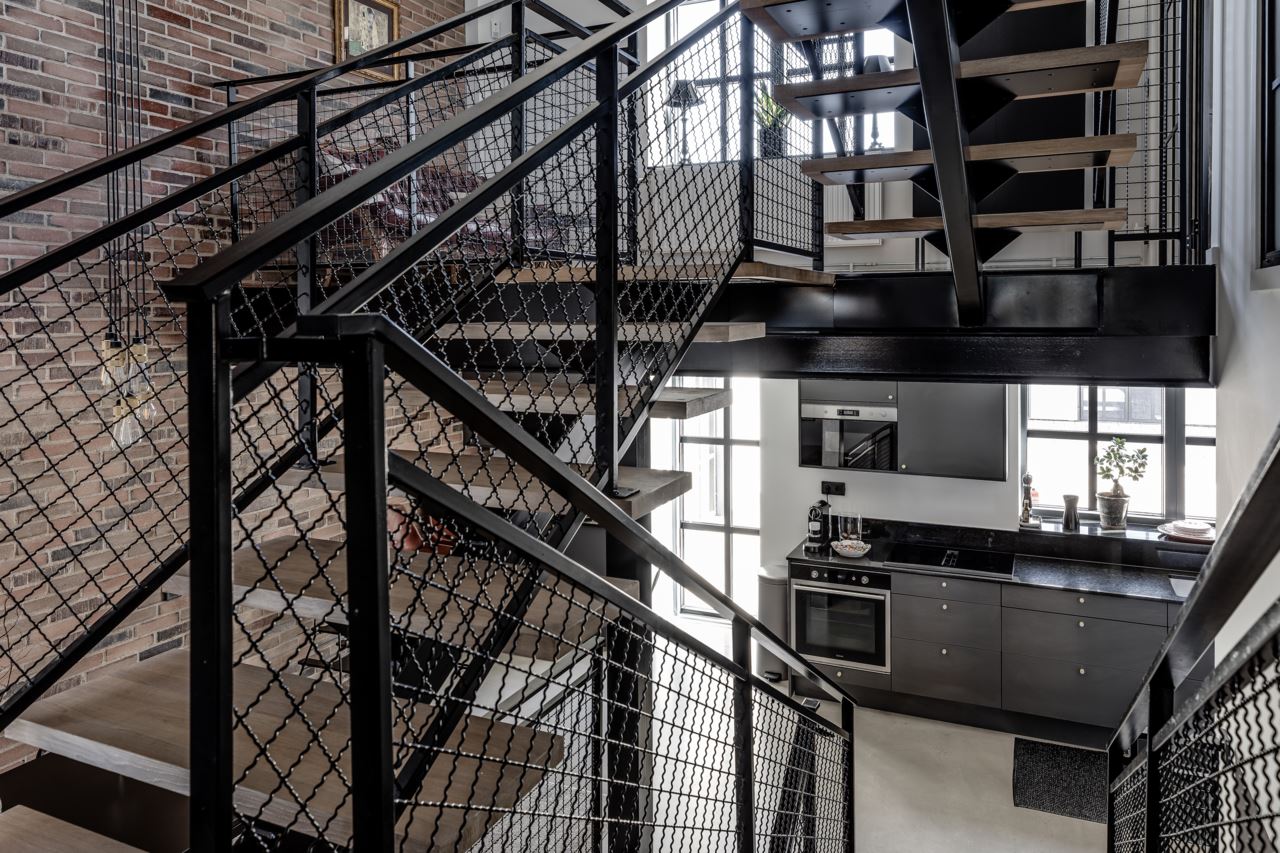 escalier métal loft