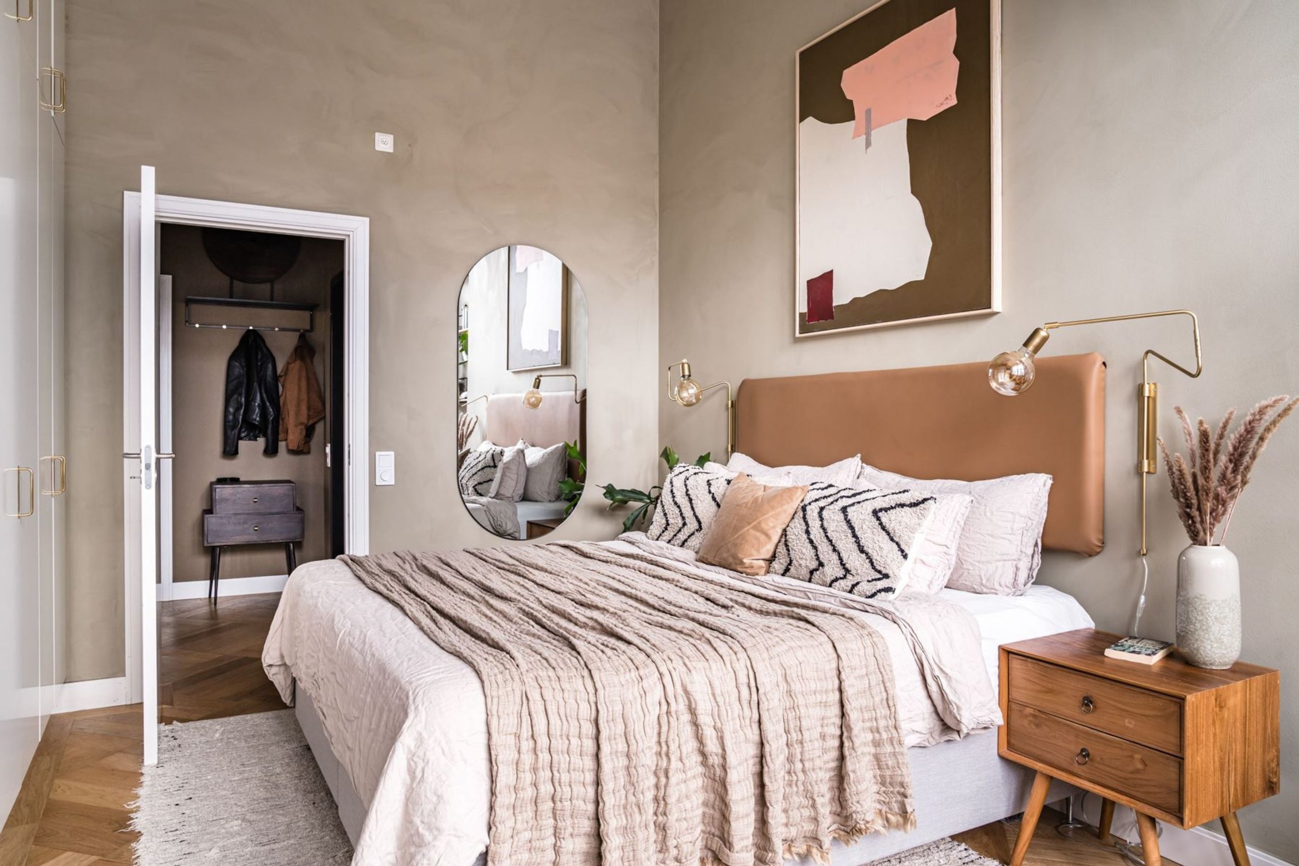 chambre murs enduits