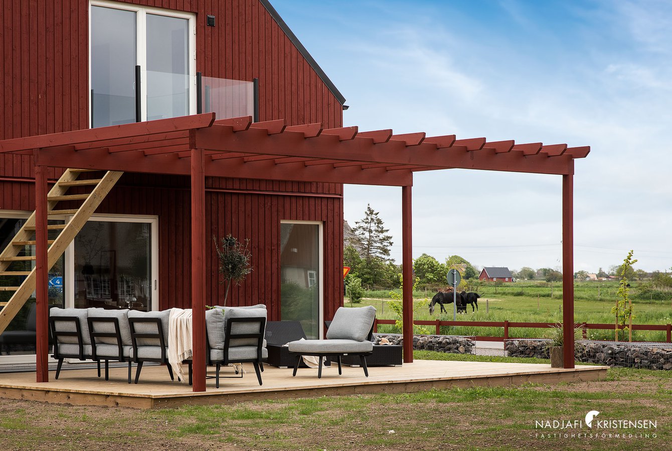 terrasse avec pergola bois