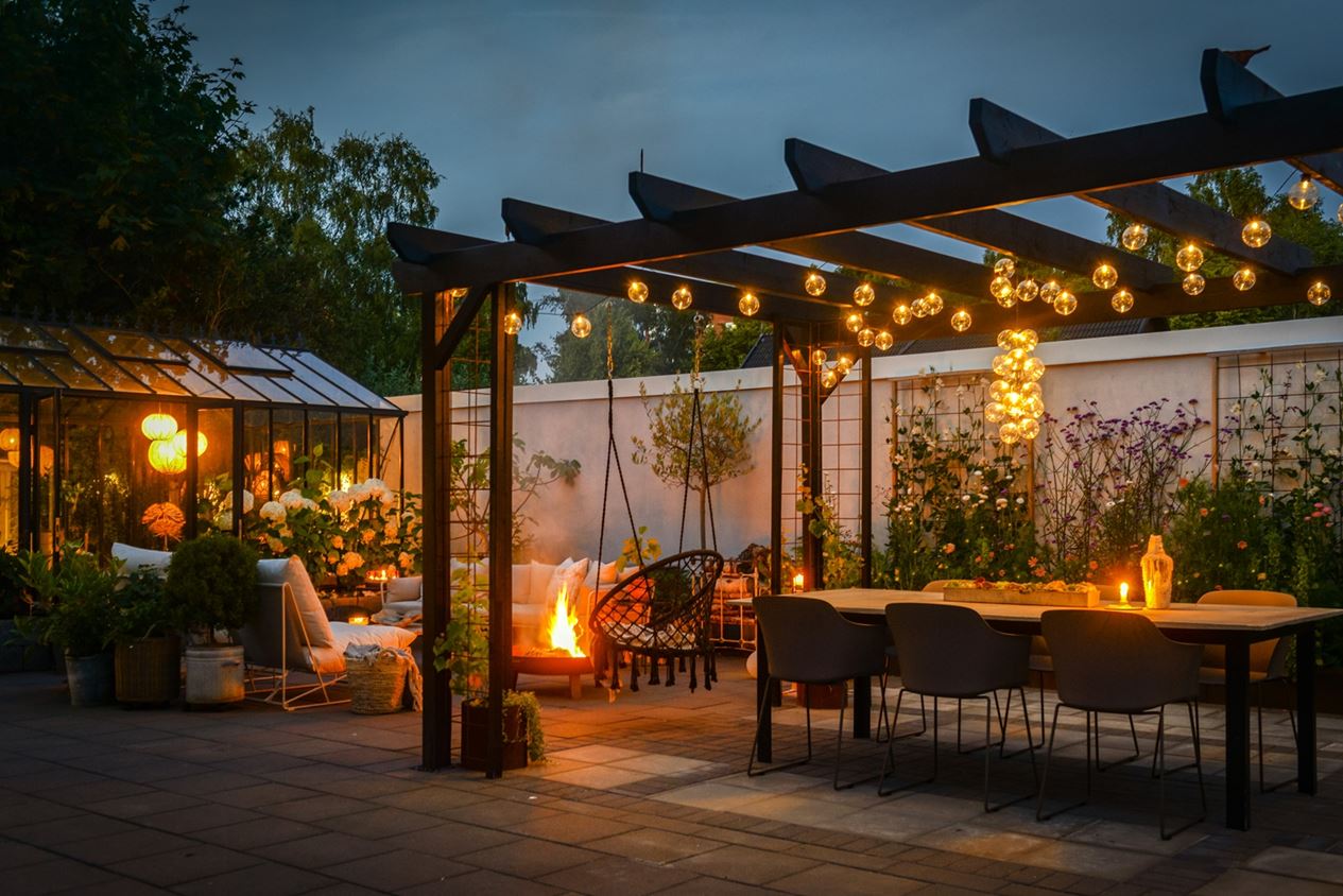 jardin avec pergola vue nuit jardin avec pergola vue nuit