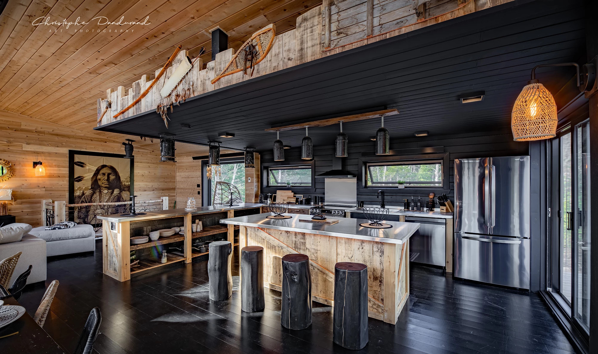 cuisine maison en bois chalet le Tipee Canada