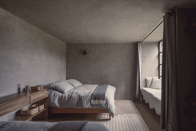 chambre décoration béton 