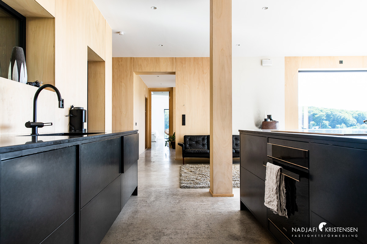 cuisine noire maison design en bois