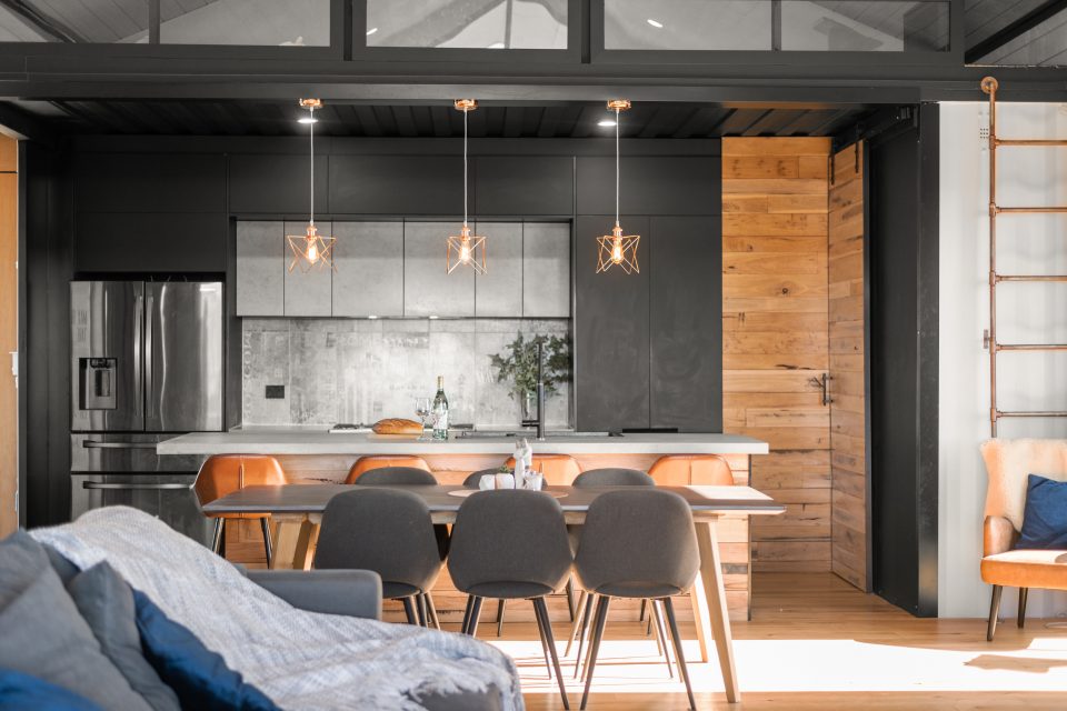cuisine design noire avec îlot cuisine design noire avec îlot