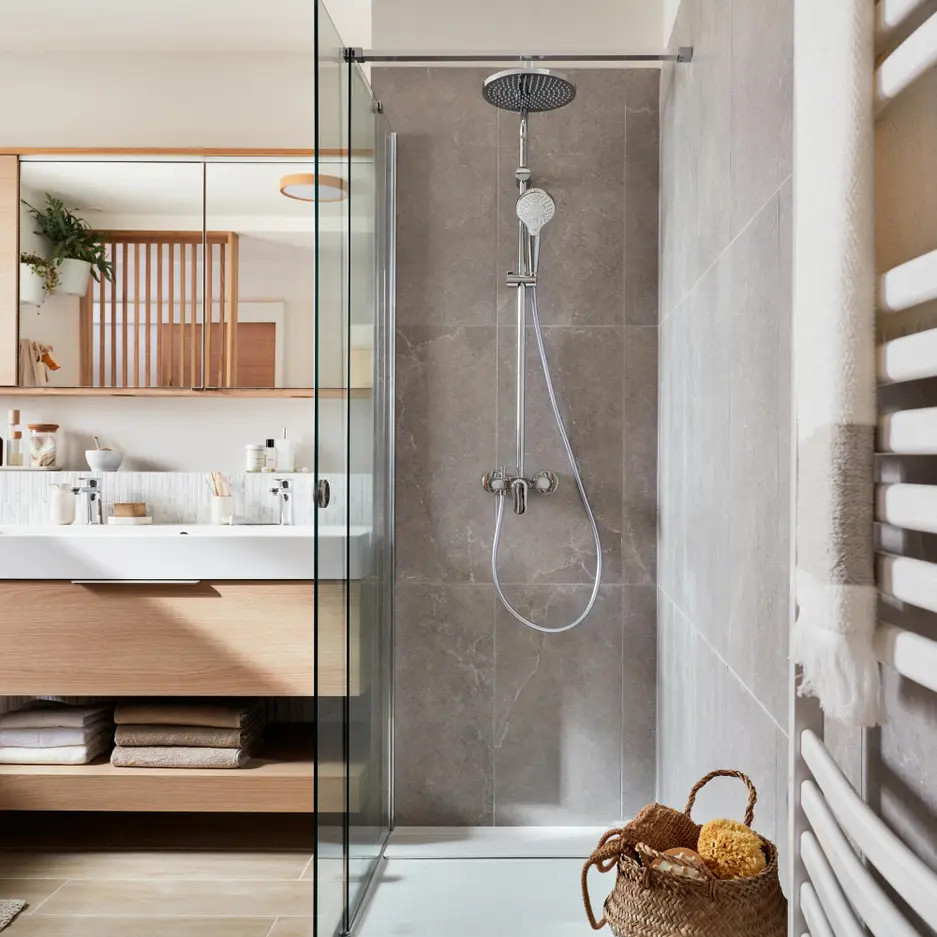 salle de bain design bois et gris salle de bain design bois et gris