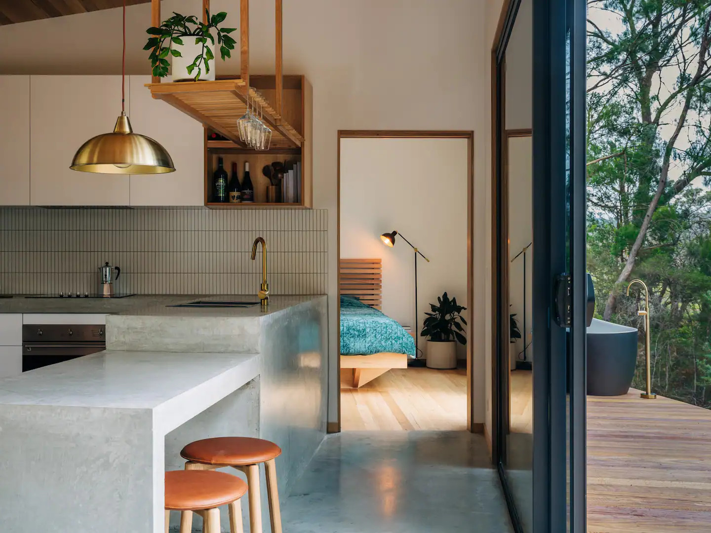 cuisine design béton maison en bois contemporaine 