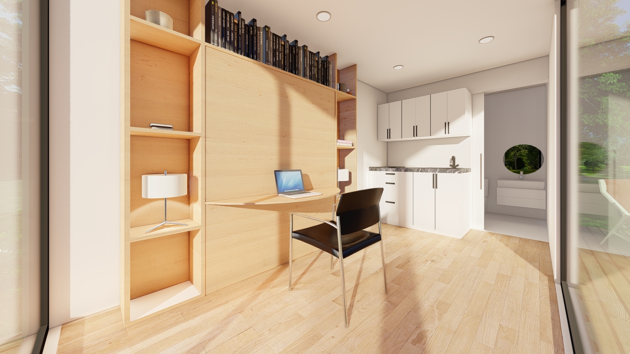 espace bureau tiny house