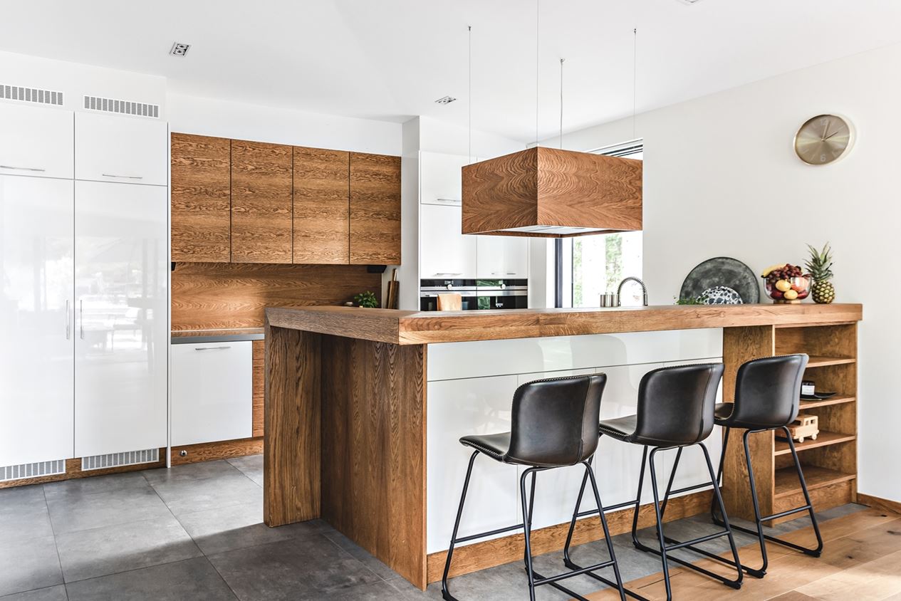 cuisine ouverte design bois et blanc cuisine ouverte design bois et blanc