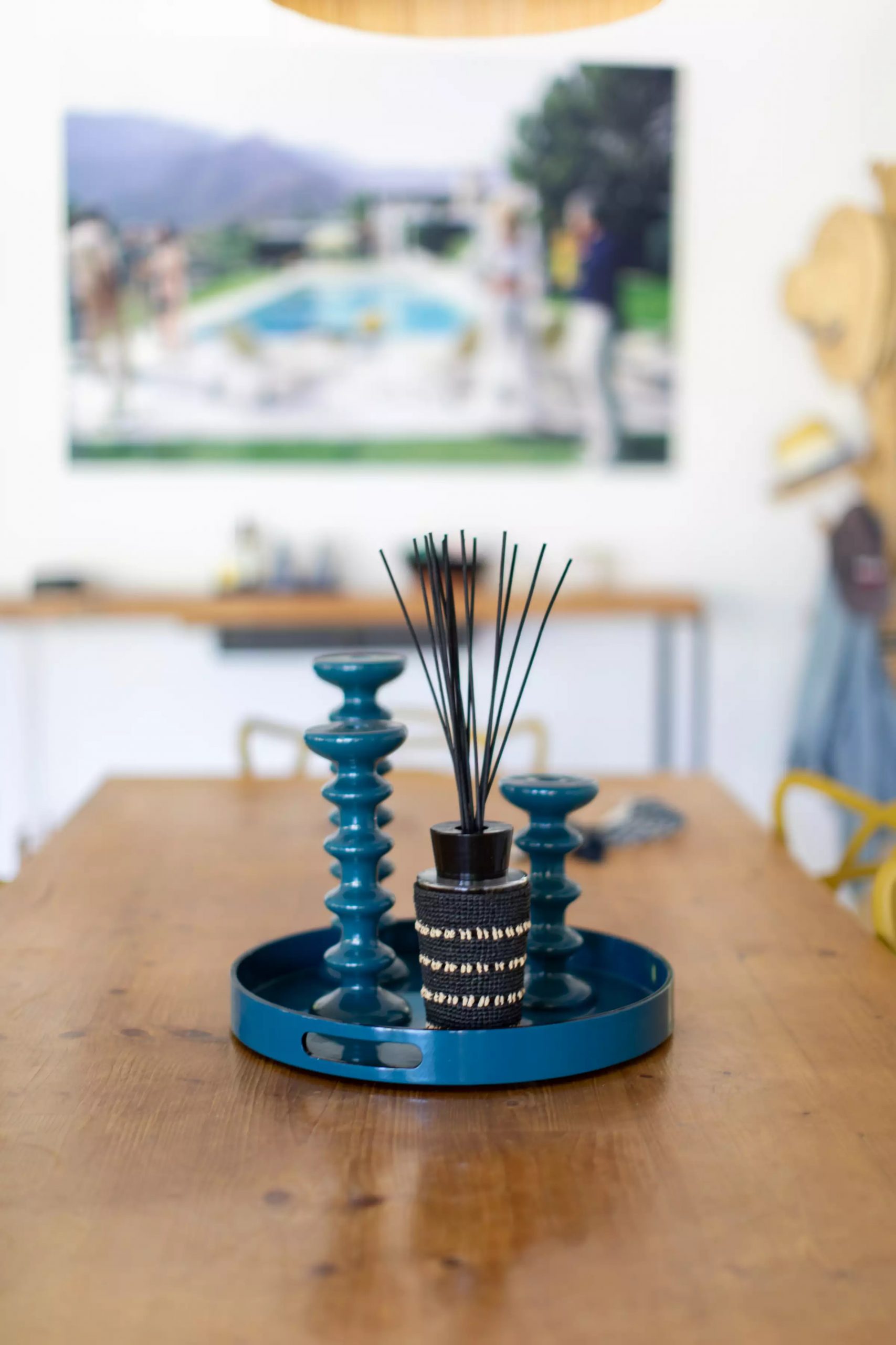 bougeoir bleu