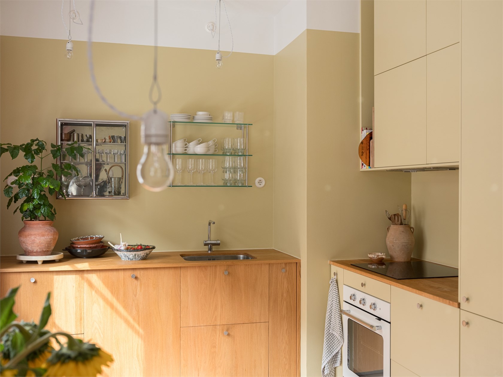cuisine mur jaune
