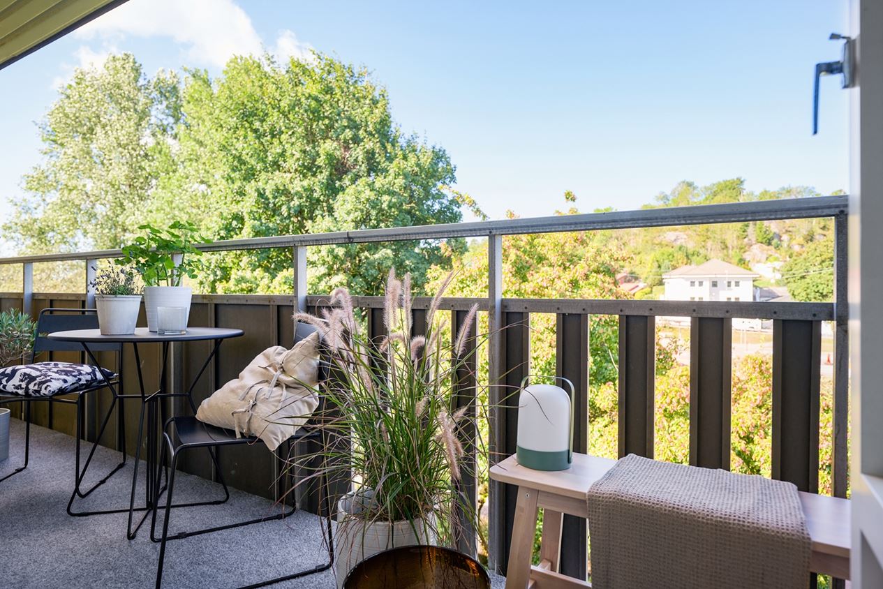 balcon long aménagé
