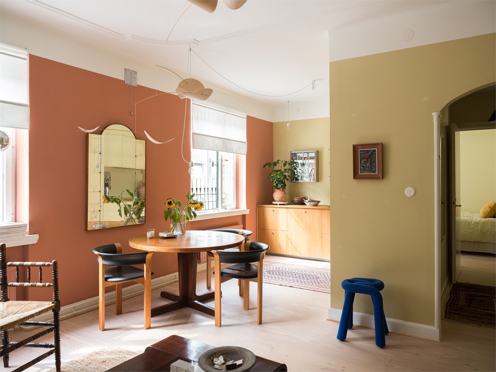 salon terracotta et jaune