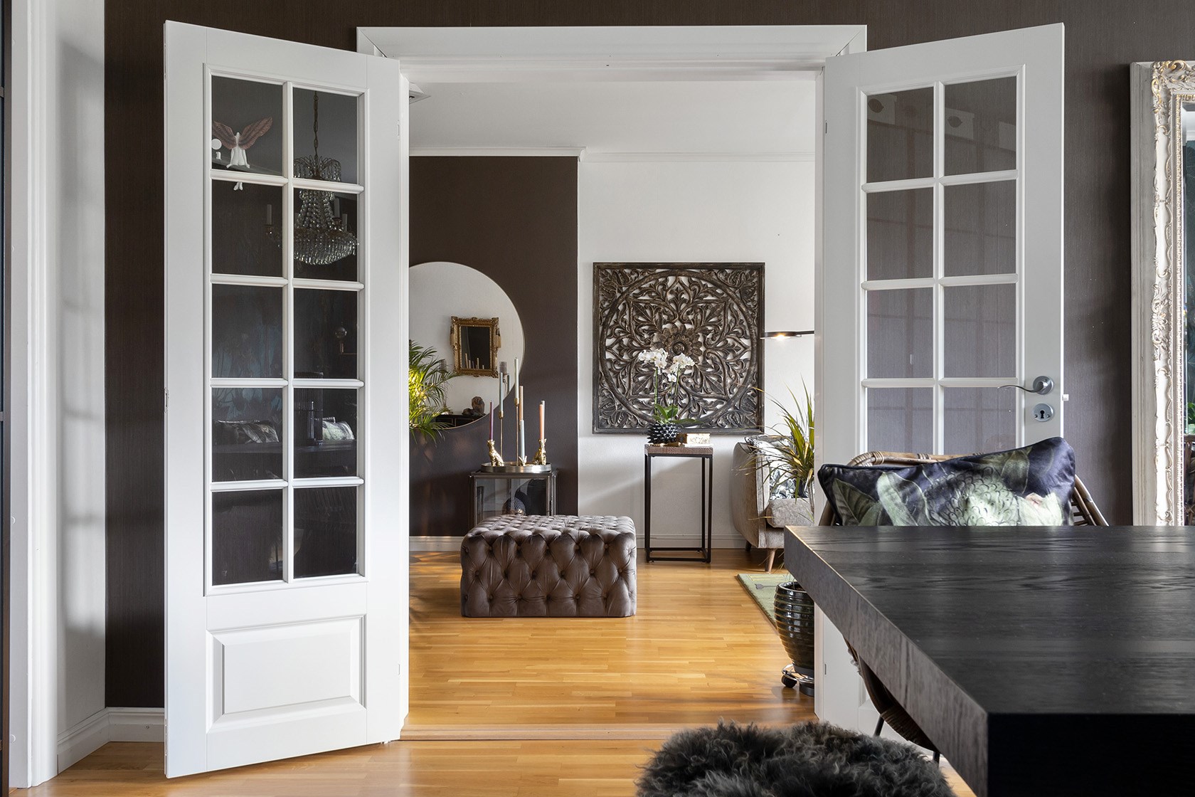 salon appartement double porte