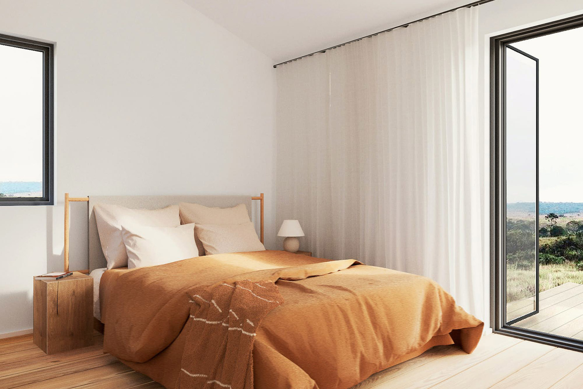 chambre maison préfabriquée 50m2 Dwell