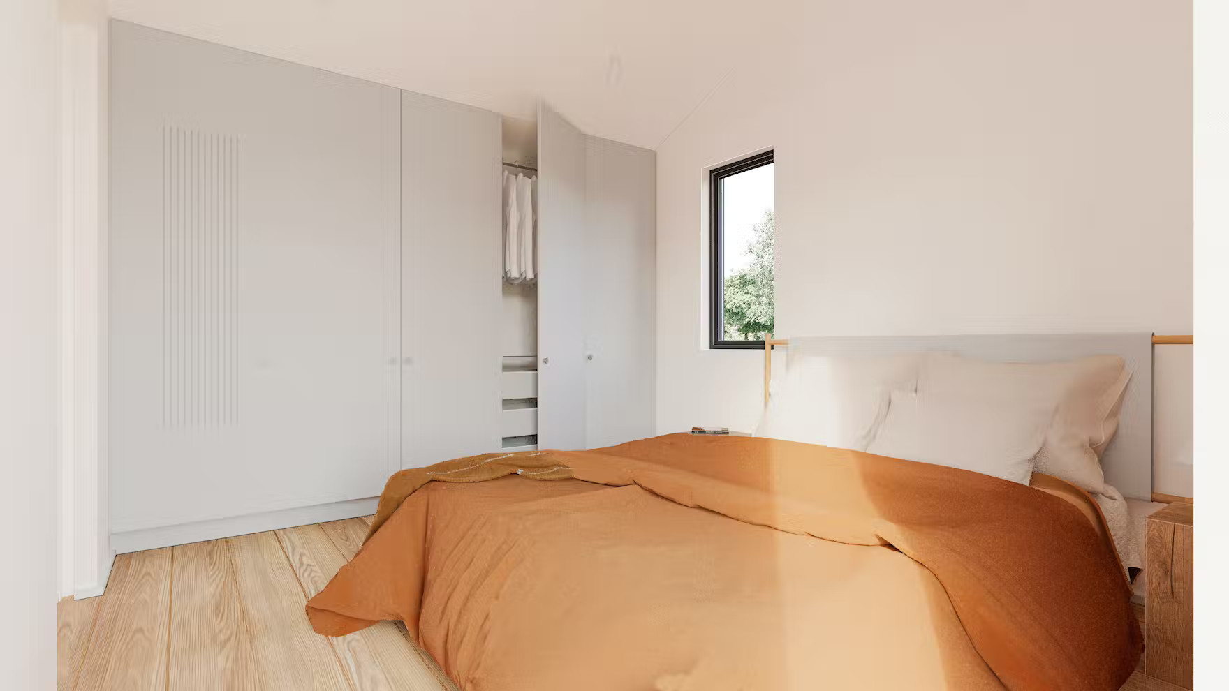 chambre avec dressing maison préfabriquée 50m2 Dwell