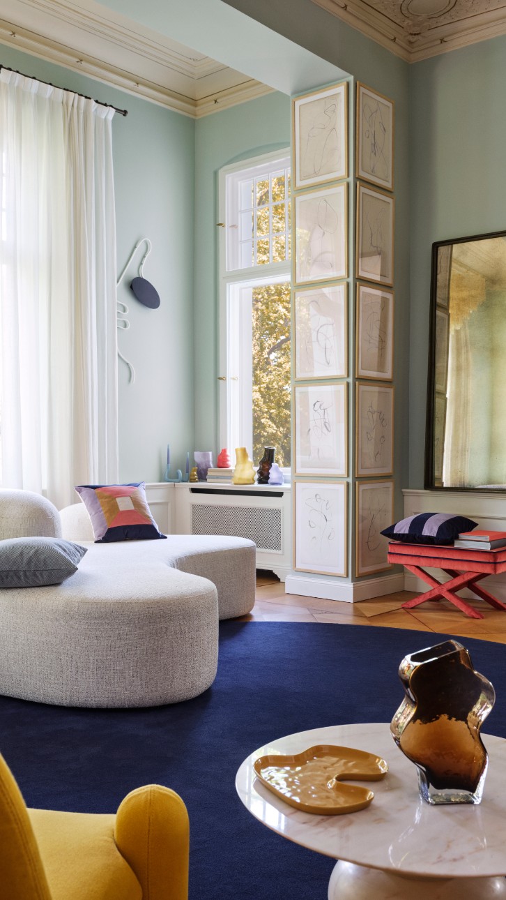 salon design murs verts