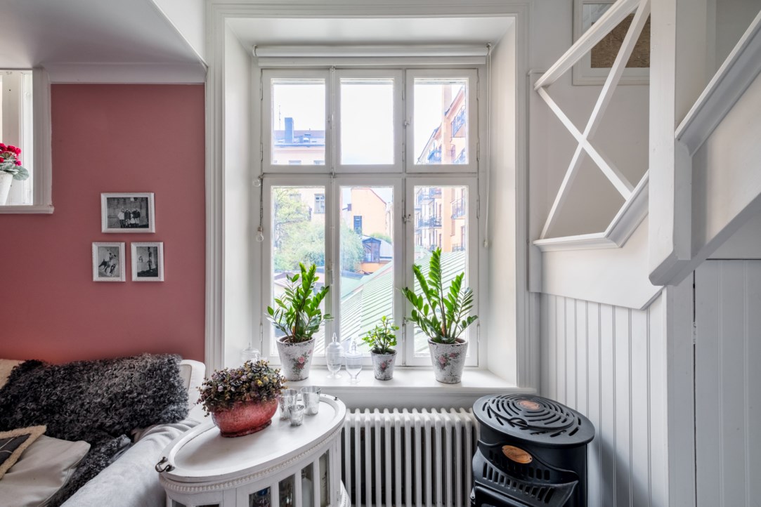 salon rose mini maison 41m2