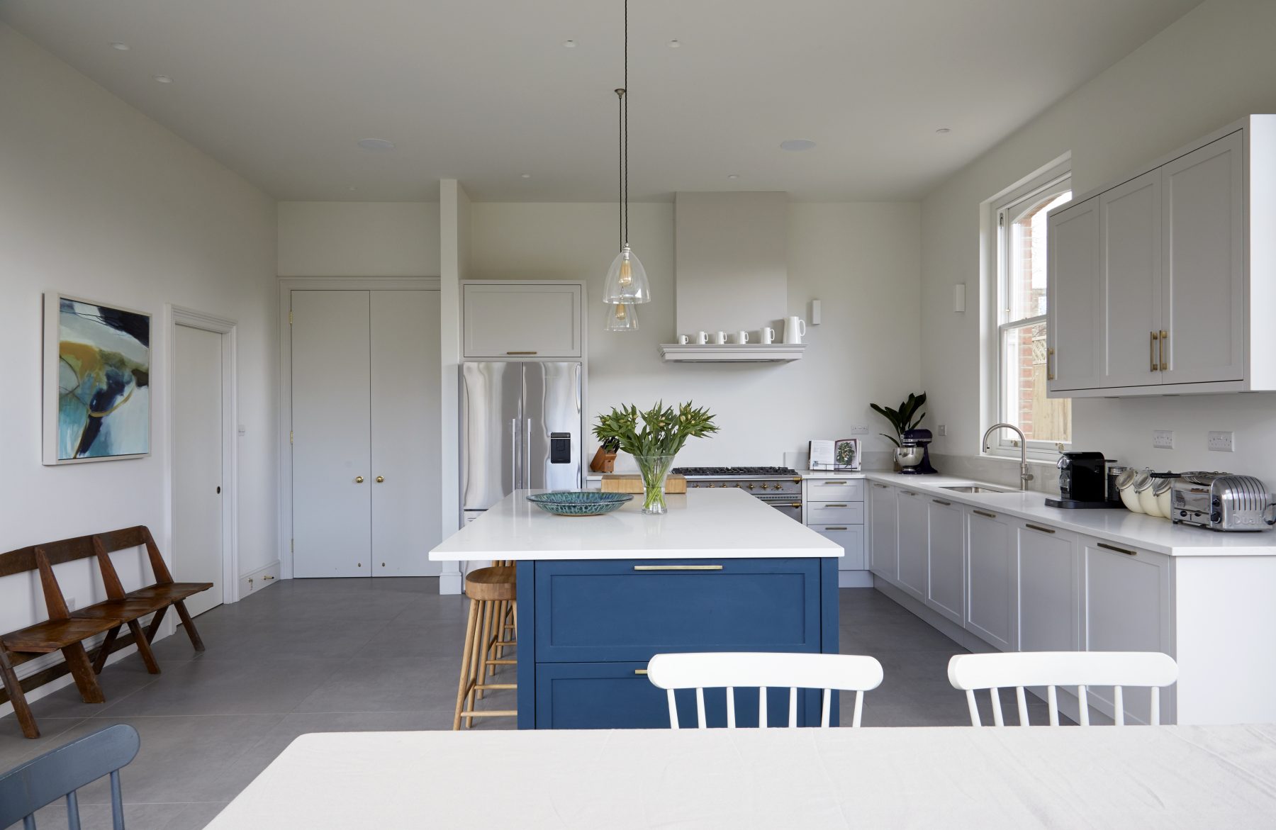 cuisine bleue et blanche