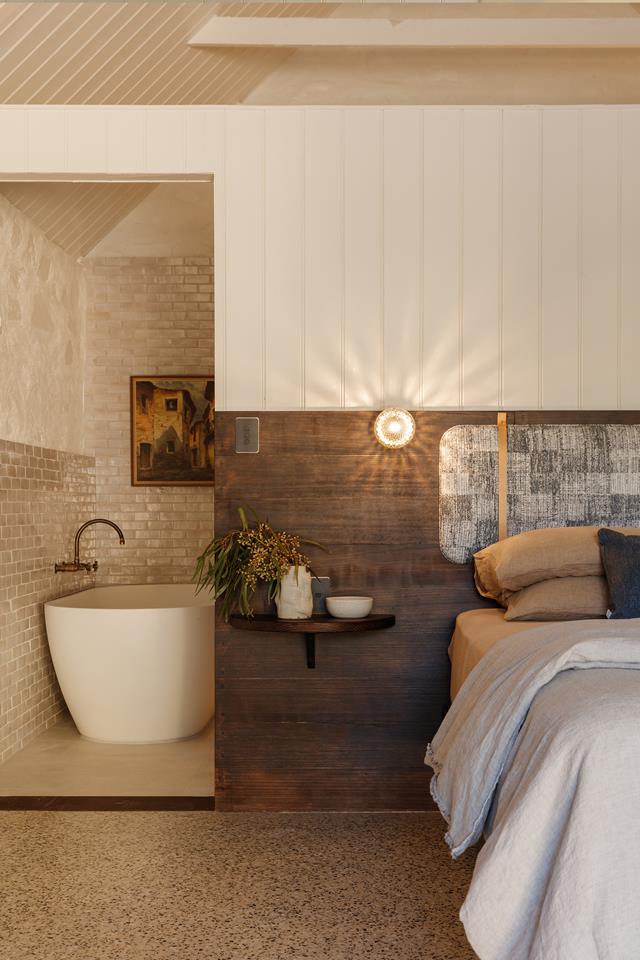 chambre avec salle de bain décoration rustique chic