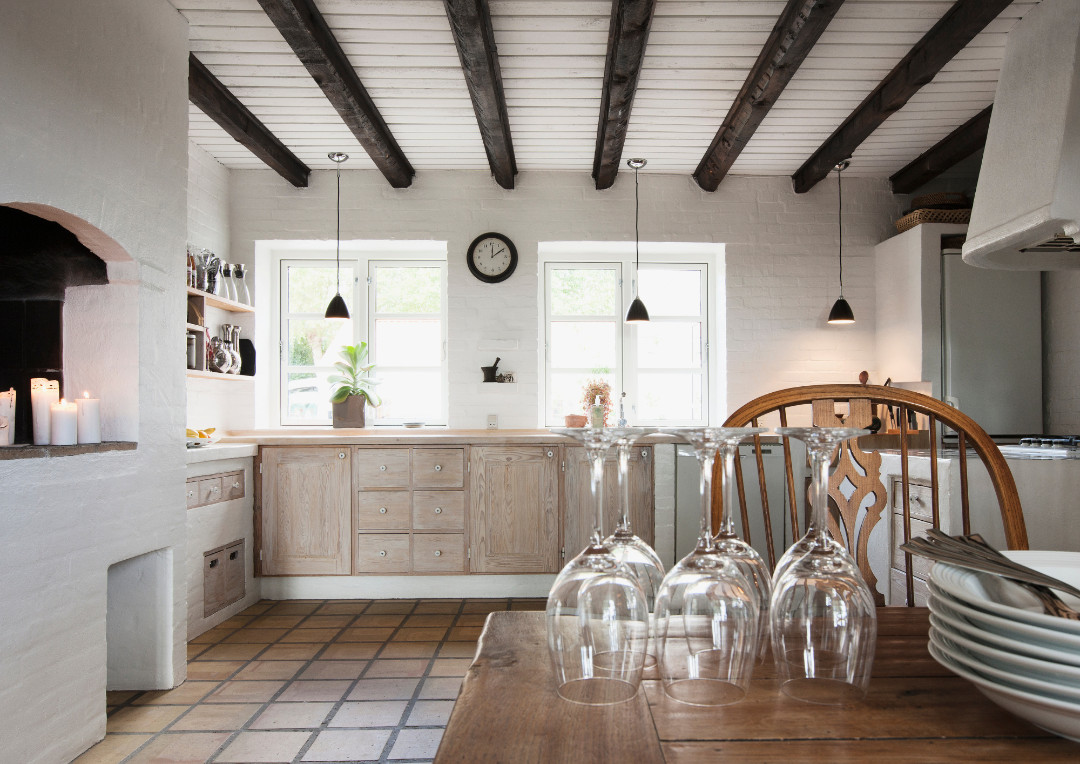 cuisine moderne avec poutres