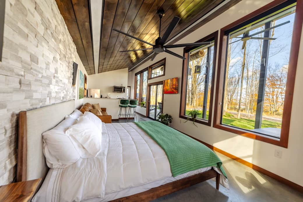 chambre maison loft en bois 42m2