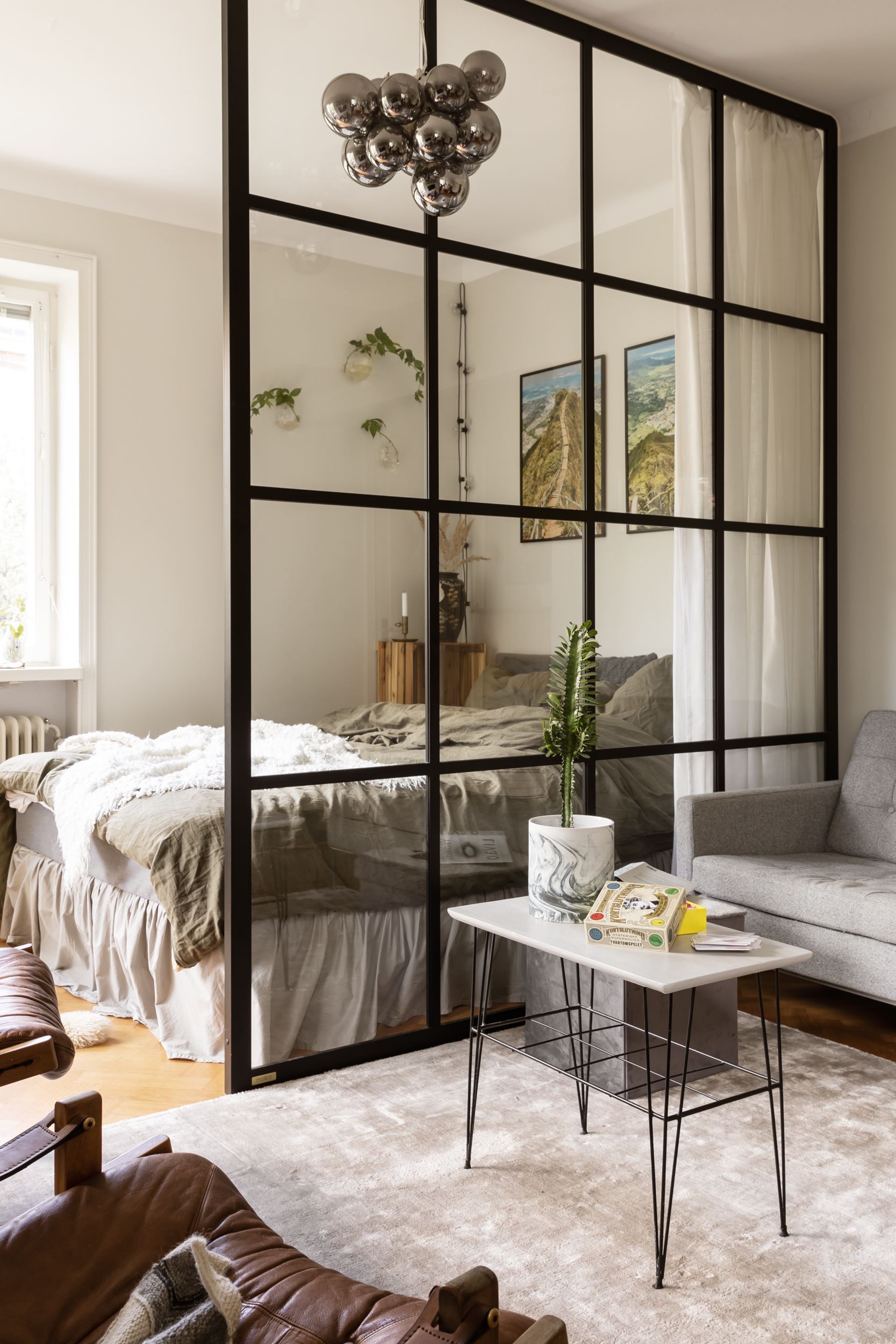 studio de 38m2 avec verrière décoration vintage