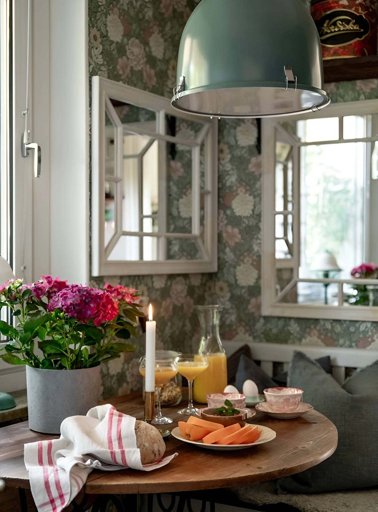 cuisine verte décoration rustique