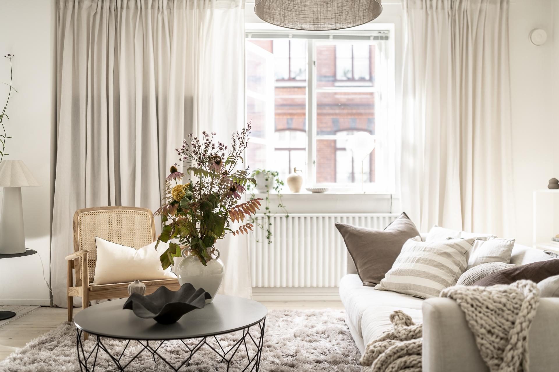 salon décoration scandinave beige