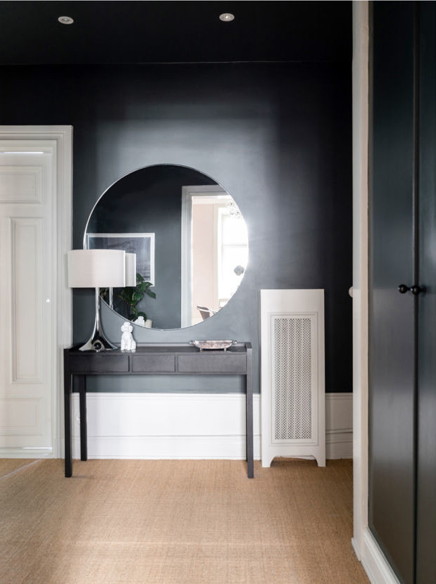 entrée gris sombre décoration scandinave