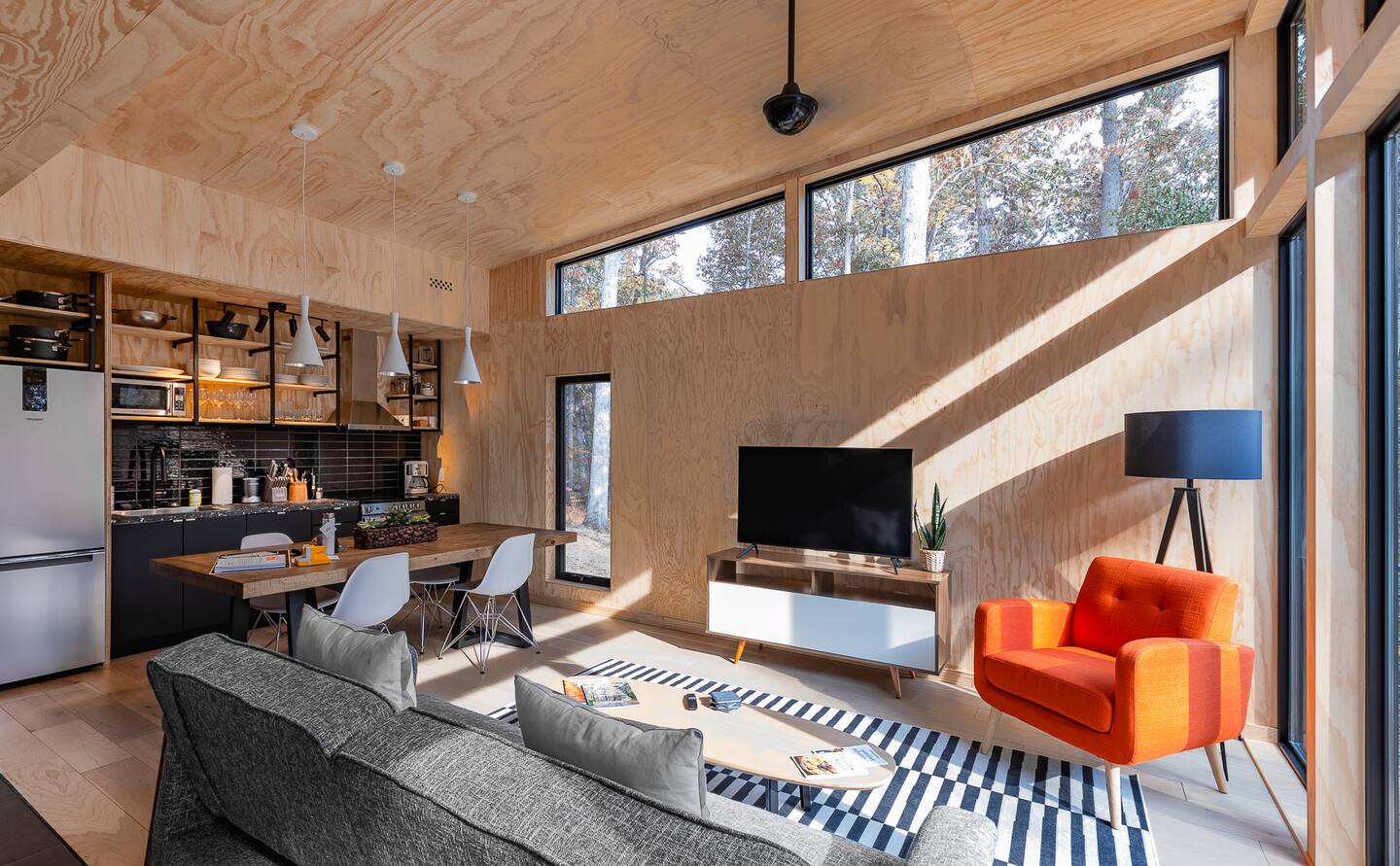 salon maison architecte 75m2 bois et béton salon maison architecte 75m2 bois et béton