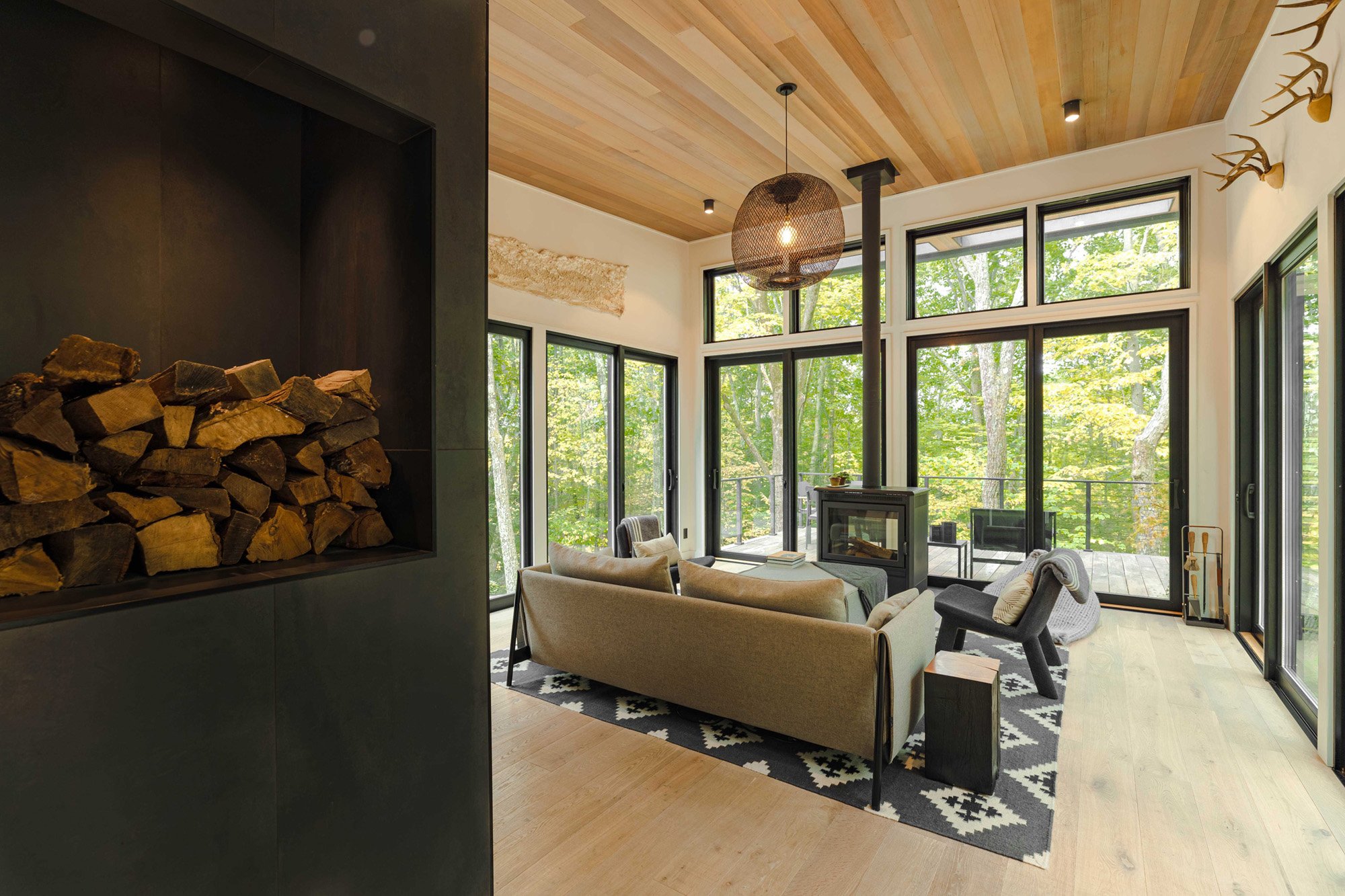 salon maison en bois