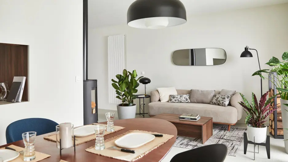 salle à manger avec passe-plat cuisine design