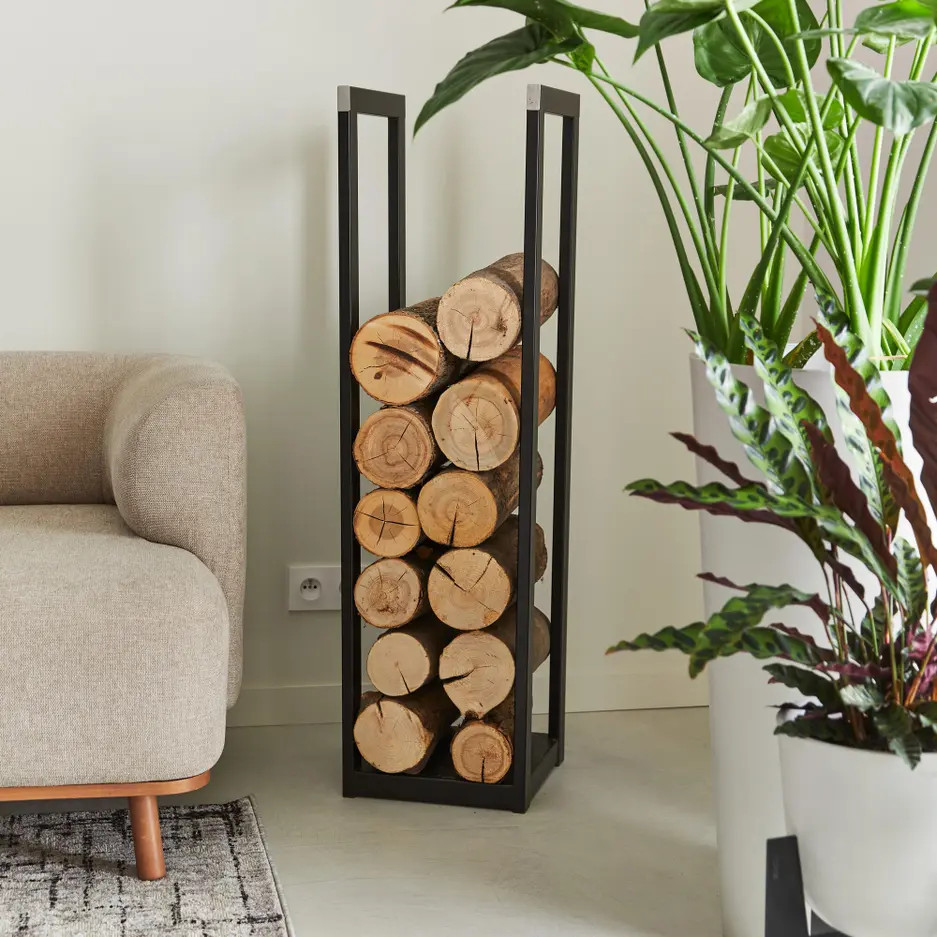 porte bûche design acier