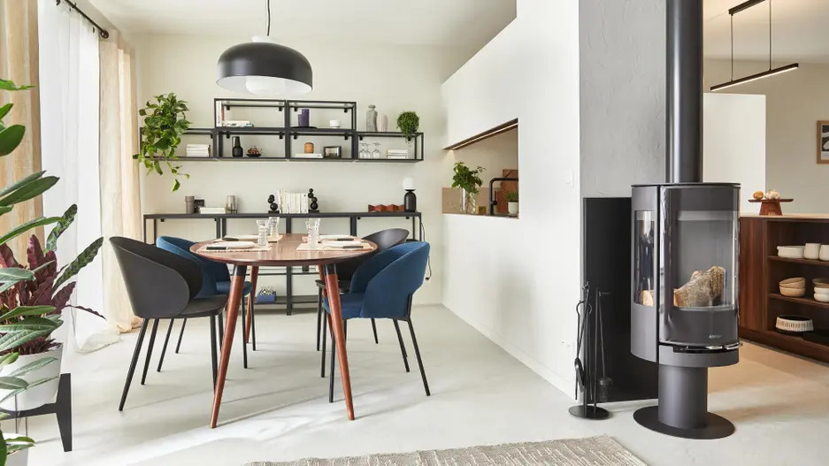 salle à manger et cuisine design noyer Leroy Merlin
