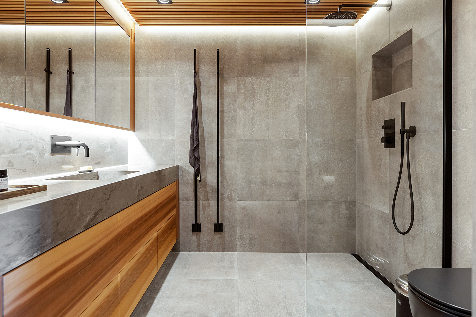 salle de bain gris et bois salle de bain gris et bois