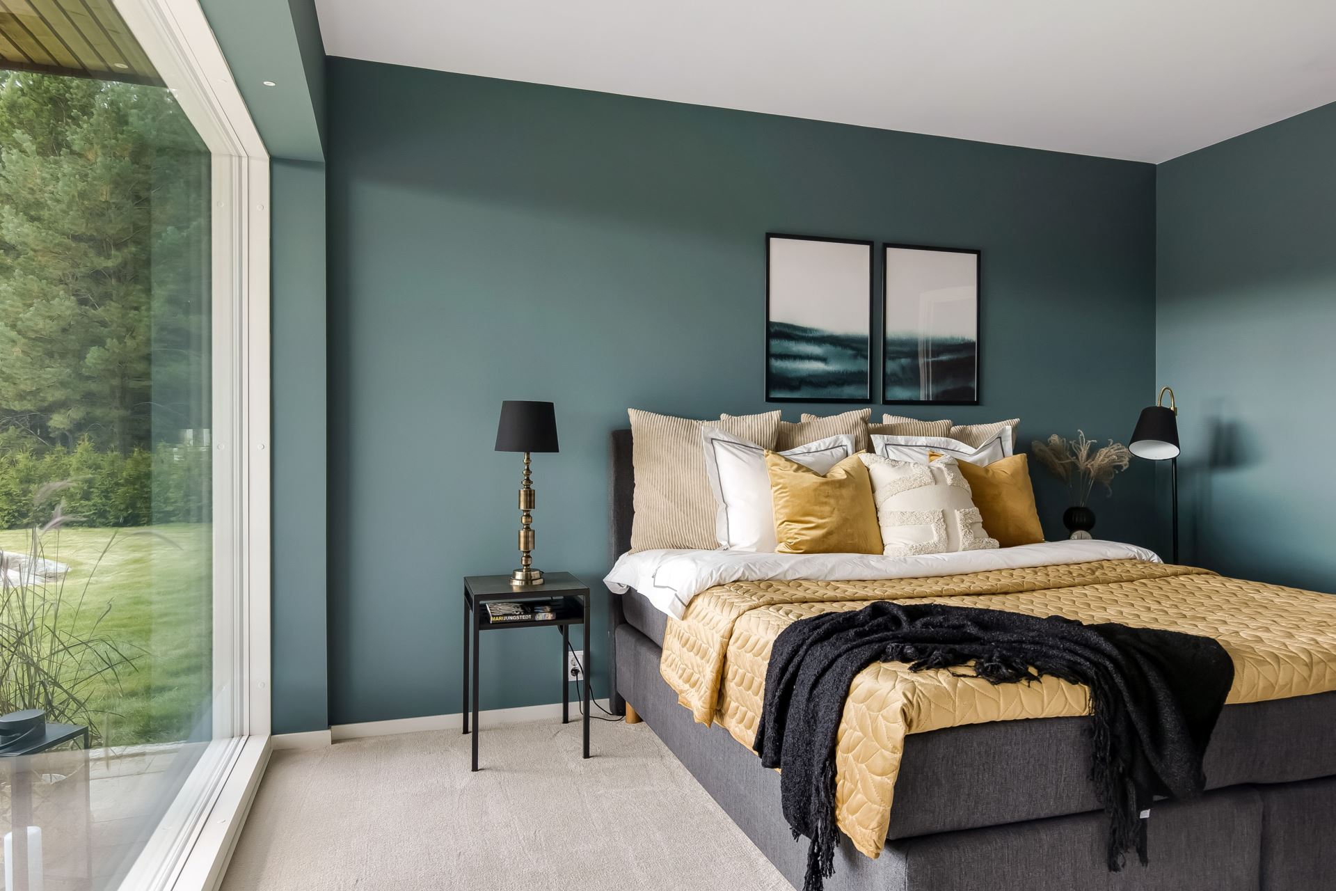 chambre jaune et bleue