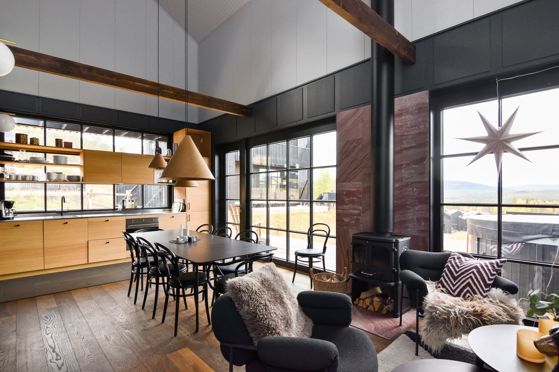 salon chalet noir contemporain salon chalet noir contemporain