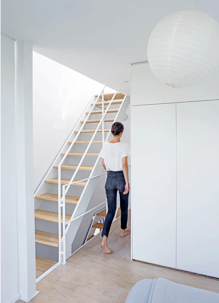 escalier acier et bois maison architecte