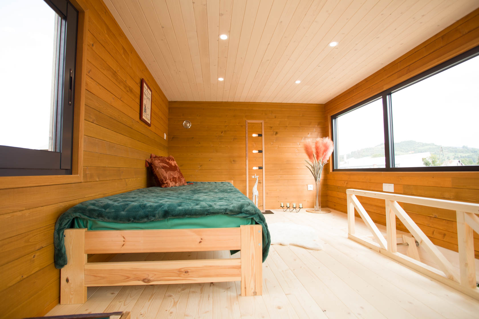 chambre sur mezzanine tiny house française