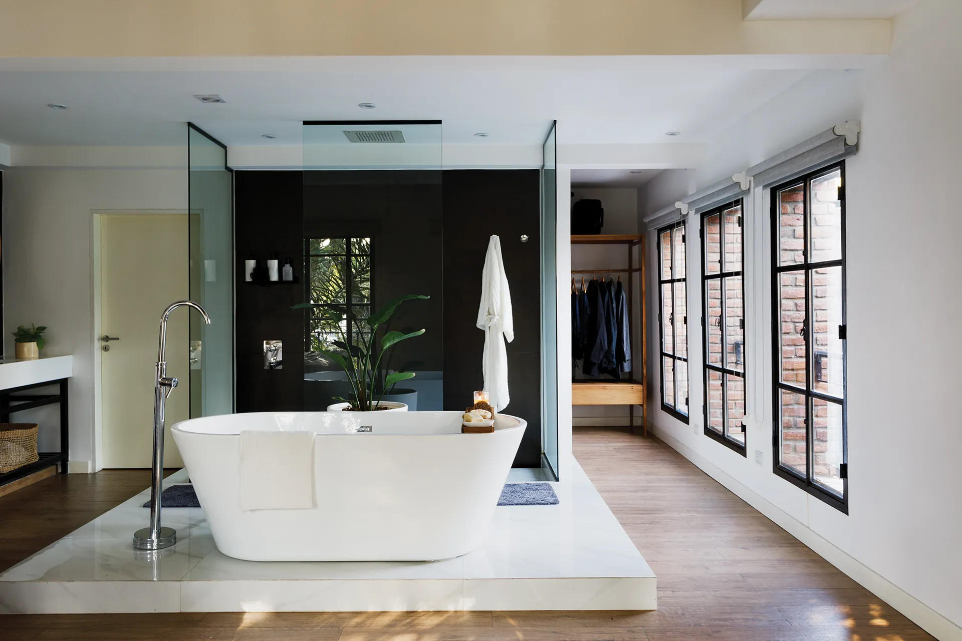 salle de bain baignoire îlot design