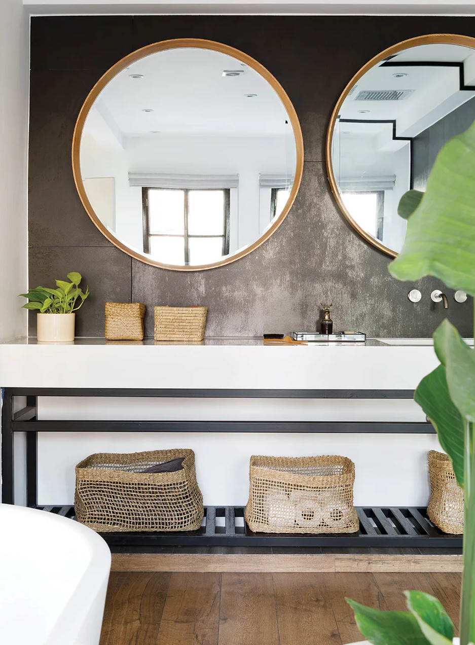 salle de bain design grise maison loft