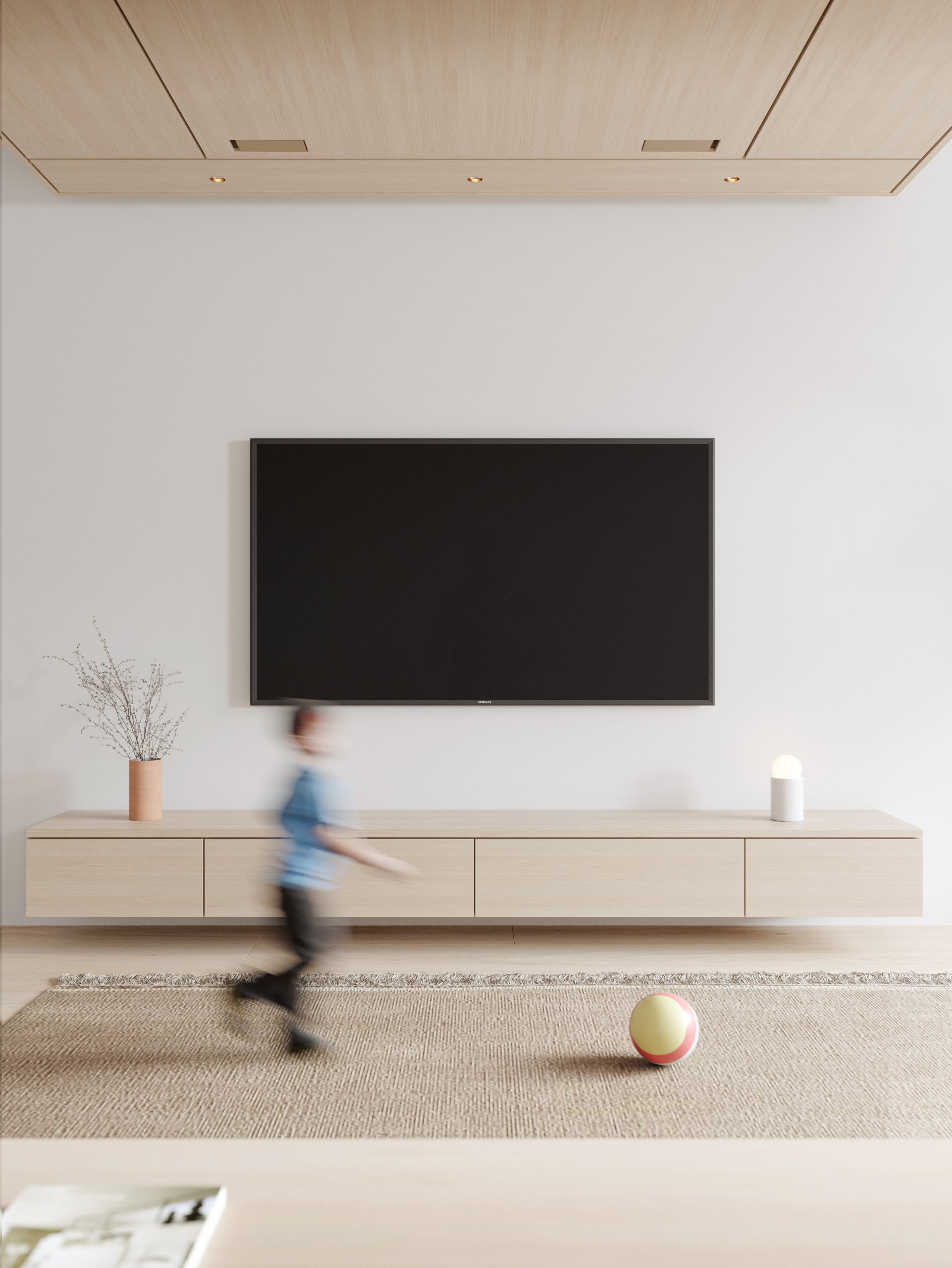 salon avec banc tv design