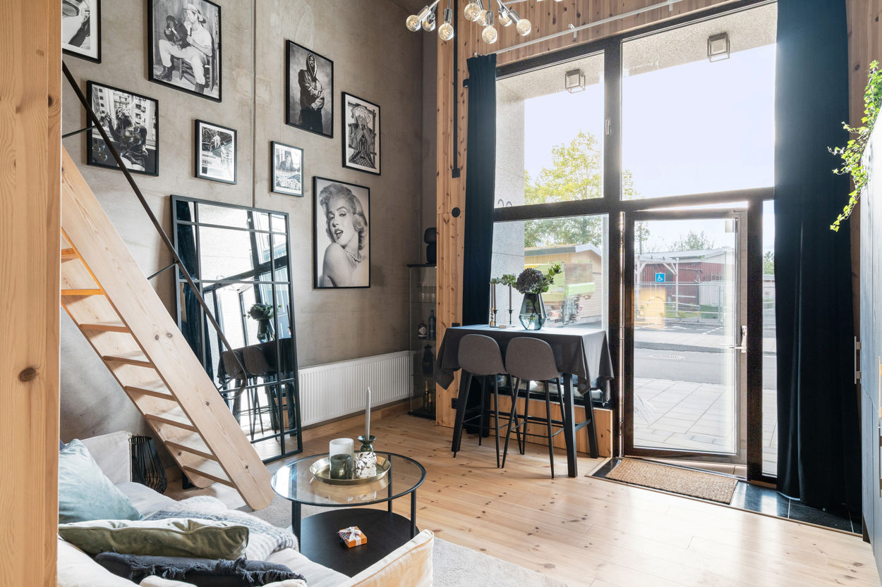 salon mini loft 40m2 avec mezzanine