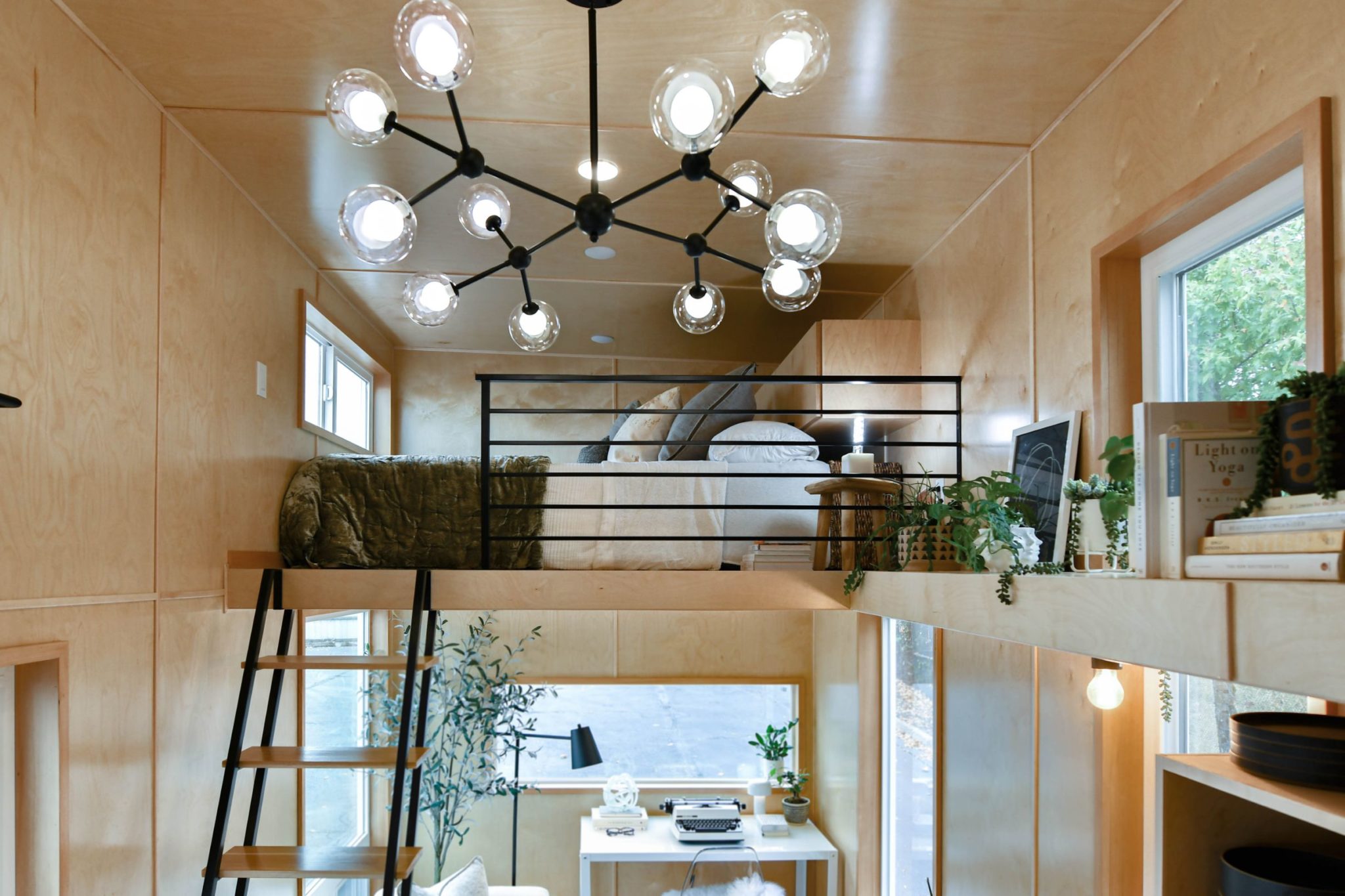 chambre sur mezzanine tiny house