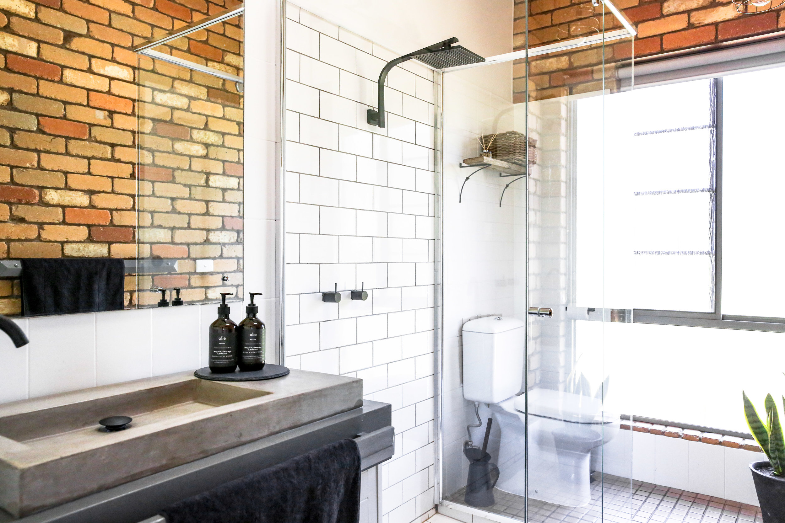 salle de bain murs de briques The Farmstead Tatura salle de bain murs de briques The Farmstead Tatura